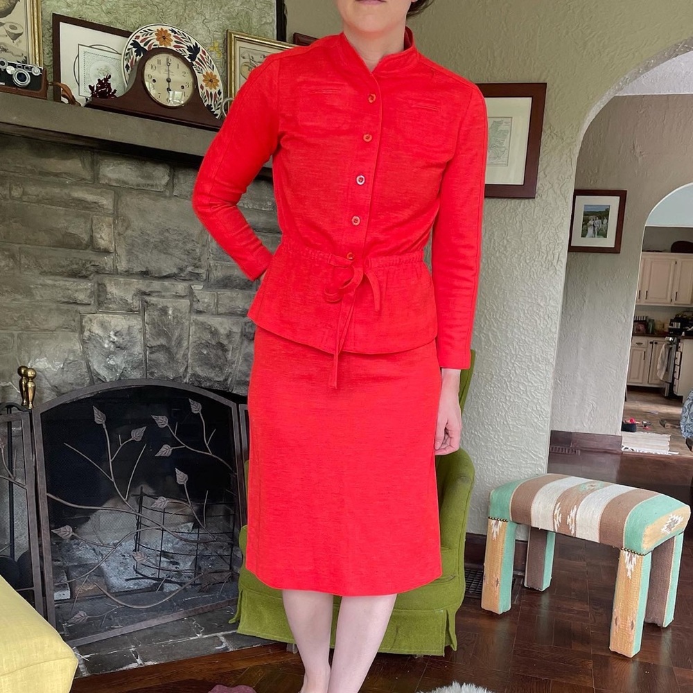 ‘70s Polyester 2 Piece Coordinating Set Skirt Set… - image 2